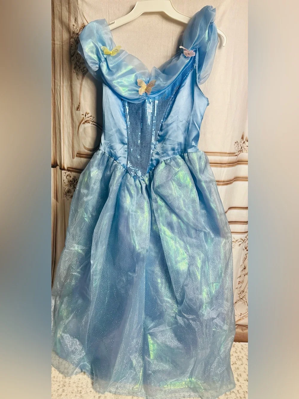 Disguise Light Blue Sparkle Princess Dress with Butterfly Accent
